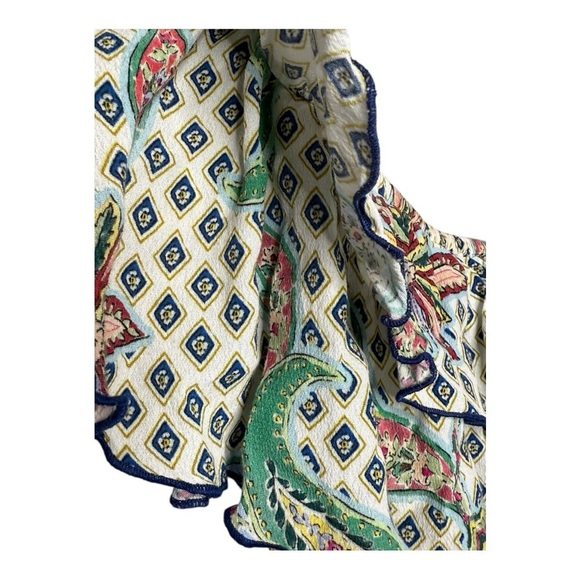 Zara Ruffle Off Shoulder Top in White Multi Color Floral Botanical Size XSmall - Picture 5 of 15